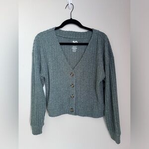 SO Teal Cropped Sweater